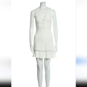 Jonathan Simkhai Off White Studded Cut Out Mini Dress Size 4
